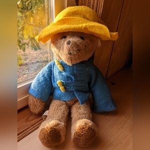 Vintage 1980s Eden Toys Paddington Bear Plush Baby Size w/ Original Blue Coat